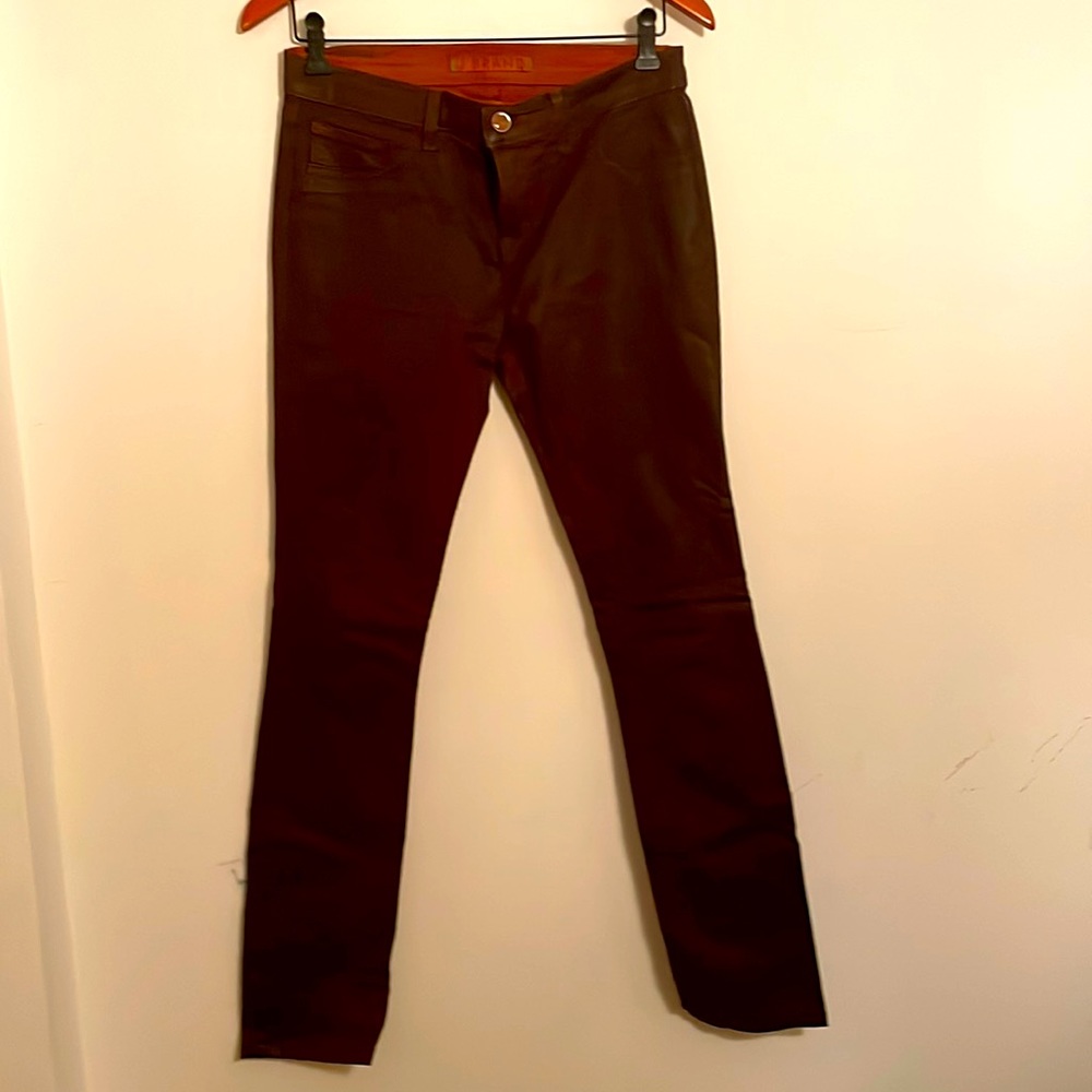 J Brand waxed denim jeans